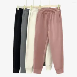 Damenhose, winddichte Hose, gemütliche Plüsch-Winter-Jogginghose mit elastischen Taillentaschen für Damen, weich, warm, Knöchelband, Sport