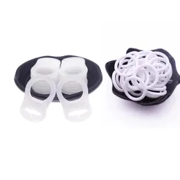 حاملي Pacifier Clips Sutoyuen 50pc السيليكون الأبيض Mam Diy Baby Attache Sucette Dummy Nuk Adapter O Rings Holder Chain Accessory 231215