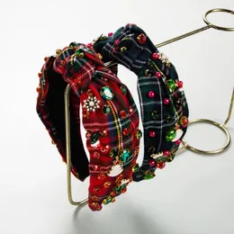 Рождественская серия, тканевый обруч для волос с завязками, женская повязка на голову из сплава с деревом, простая универсальная повязка на голову для праздничной вечеринки, оптовая продажа