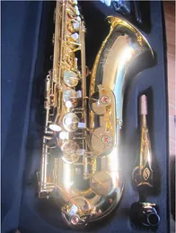 Novo saxofone profissional Mark VI Tenor Bb sintonizado em latão dourado um a um instrumento de jazz com padrão gravado com acessórios de capa