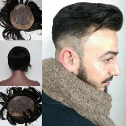 Parrucche per bambini da uomo Capelli umani neri naturali Toupee Mono pizzo Parrucca maschile Protesi durevole Uomo 6 "Sistema di ricambio Dritto Traspirante 231215