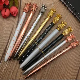 Novely Kids Metal Ananas BallPoint Pen Promozione a buon mercato Penne in metallo Pennello di cartoleria per le penne di lusso Business Ballpoint Penne Regalo