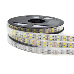 스트립 5m 이중 행 RGB LED 스트립 방수 120LEDS M 화이트 PCB RGBW RGBWW 따뜻한 조명 DC 12V 24V IP30 IP672709