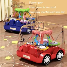 Carro elétrico RC Carro de inércia transparente Bebê Menino Brinquedo Modelo Educacional para Bebês Meninos 1 Anos Brinquedos Crianças Criança Aniversário Gif 231215