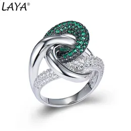 خواتم الزفاف Laya 925 STERLING SIVAL INREGURY CURVER CRESS Shining Zircon Fashion Minimalist Clasp RING RING GOTHIC FOR MEN ORNORITION JOWNELRY 231214