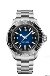 ساعة معصم 2023 رجال الساعة الميكانيكية الآلية الفولاذ المقاوم للصدأ الأزرق الأزرق السيراميك الحافة الياقوت Ultra Deep Wristwatch 45mm