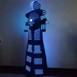 DULE SIDE LED Robot Costume David Guetta LED Robot Suit upplyst Kryoman Robot Size Color Anpassad271w