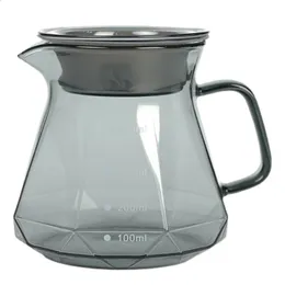 Coffee Pots Glass Range Coffee Server For Pour Over Coffee Tea - 600ml/20oz Ovalware Microwave Safe Heatproof Thick Glass Body Black 231214