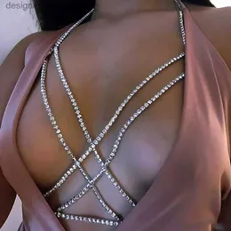 Diğer Moda Aksesuarları Moda Seksi Kadınlar Parlak Full Rhinestone Bikini Kablo Demet Sütyen Bo Kupa Zinciri Kolye Takı Kişilik Ameliyat Hediyeleri231215