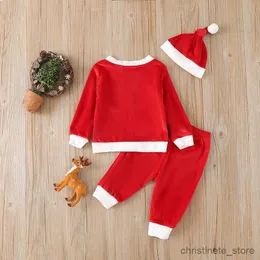 Ensembles de vêtements Ma bébé 0-24M nouveau-né bébé garçon fille vêtements de noël ensemble à manches longues hauts pantalons chapeau tenues noël Santa Costumes D01 R231215