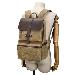 Backpack Vintage Top Layer Cowhide Leisure Business Computer Bag Large Capacity Travel Mountaineering Student