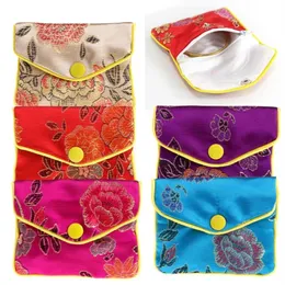 Bolsas de almacenamiento de joyería entera, bolsa tradicional china de seda, monedero, regalos, organizador de joyas 248Q