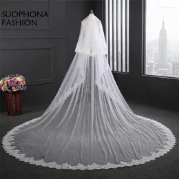 Bridal Veils Przyjazd 3,5 metra biała welon z kości słoniowej 2023 Sluier Wedding Akcesoria z grzebieniem Voile de Mariee