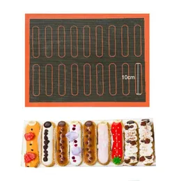 Rolando Pinos Placas de Pastelaria Tapete de Silicone 18 Eclair Antiaderente Puff Perfurado Forro Pad Macaron Biscoito Pão Molde para Assar Tools320A