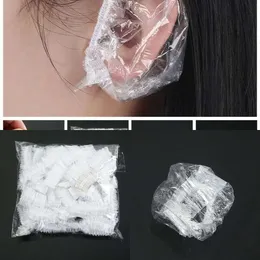 New Cell Phone Earphones 100 Pcs Thickened Disposable Plastic Waterproof Ear Protector Cover Caps Salon Hairdressing Dye Shield Earmuffs Shower Tool