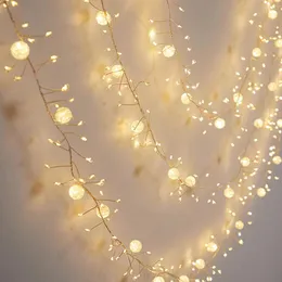 Outros suprimentos de festa de evento LED Firecracker Fada Luz Ao Ar Livre À Prova D 'Água Crystal Crackle Ball String Light para Árvore de Natal Home Party Holiday Garden 231214