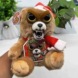 플러시 인형 페이스트 애완 동물 재미있는 얼굴 교환 부드러운 장난감 어린이 채취 된 봉제 용 화난 동물 인형 팬더 크리스마스 선물 Q231215