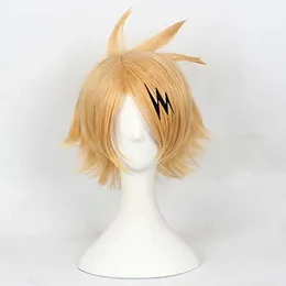 Cosplay Wigs milk gold anti warping my hero college Shangming electric cos wig set