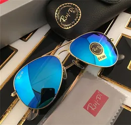 1pcs Tasarımcı Marka Klasik Pilot Güneş Gözlüğü Moda Kadın Güneş Gözlükleri UV400 Bantlar Metal Çerçeve 58mm lens kutu