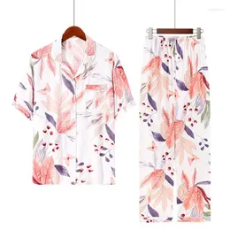 Kobietowa odzież sutowa plus size S-3xl Pajama Zestawy wisiejskie swobodne spodnie z krótkim rękawem bawełniany garnitur piżama pour femme