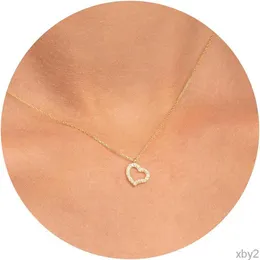 Hangertjeskettingen Icetop Prachtige gouden damesketting 14K verguld platina Schattig hart ketting Handgemaakte Disc Bee ketting Verstelbare gouden ketting Dames Fa