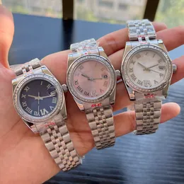 Várias cores senhora relógio presidente diamante moldura escudo 31mm rosto feminino relógios de aço inoxidável mais baixo relógios de pulso mecânicos automáticos