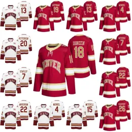 مخصص 18 Ryan Barrow Denver Pioneers NCAA College Hockey Jersey Brett Stapley Glenn Anderson Emilio Pettersen Ian Mitchell Paul Stastny Mat