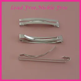 20PCS Silver Finish 6 0cm 2 35 Flat double bars metal hair barrettes at lead and nickle Bargain for Bulk270e