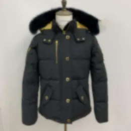 Дизайнерская мужская зимняя пуховая куртка для отдыха на открытом воздухе, 1 пальто, ветрозащитное пальто, водонепроницаемый пуховик, толстая колла из настоящего волчьего меха, лоси, костяшки пальцев, гуси