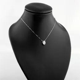 Notevole collana con ciondolo maglione in argento sterling 925 color oro bianco con diamanti sintetici da 2 ct, collana di gioielli anallergici Anniversary264z