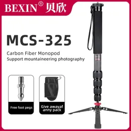 Holders BEXIN MCS325 Light Professional Carbon Fiber Portable Travel Monopod Bracket Can Stand w Tripod Ballhead for Digital SLR Camera