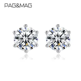 Pagmag vvs1 round 컷 총계 1 0ct 다이아몬드 테스트 통과 Moissanite 925 Sterling Silver Earring Fine Jewelry 여자 친구 선물 210323305y