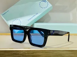 Gafas de sol clásicas offw para mujer, gafas de montura cuadrada grandes de diseñador para hombre, gafas de sol con lámina de vidrio templado