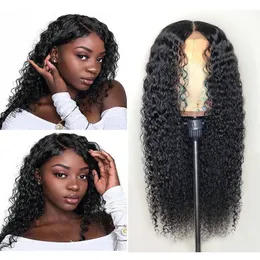 Synthetic Wigs Black synthetic wig deep wave curly fully mechanical cute hair natural black daily for women 231215