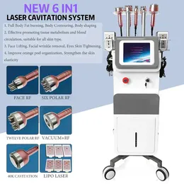 Cavitação a vácuo de alto desempenho, remoção de excrescências de gordura biológica 6 em 1, lipolaser, escultor corporal, rf, cuidados com os olhos, lifting facial, massageador antirrugas