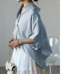 Camicette da donna Camicia con scollo a V con maniche a pipistrello di qualità casual allentata Stile di moda giapponese e coreano adatto per lo shopping