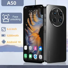 Annan elektronik AMOI Global Version Android 10 A50 Smartphone 4G Mobiltelefoner 66 -tums HD Telefon 5200mAh 16MP 2 Unlocked 2GB16GB Mobiltelefon 231215