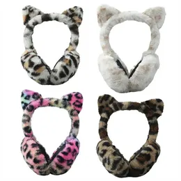 Ear Muffs Winter Women Kids Soft Lopard Earmuffs Panie Girls Earflap cieplejszy plusz 231215