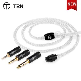 Kulaklıklar TRN T6 Pro 16Core Sier Placated Occ Bakır Litz MMCX/2PIN Konnektörü Yükseltilmiş Kablo Kulaklık Kablosu TRN Kirin ZS10 EMA V90