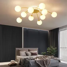 Nordic Modern LED Chandelier Lighting Flush Mount Light Living Room Bedroom Kitchen Glass Bubble Lamp Fixtures Chandeliers288b