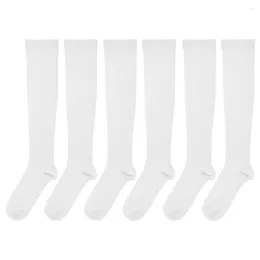 Men's Socks 3 Pairs Sports Mens Soccer White Softball Tube Women Polyester Compression Tall Calf High