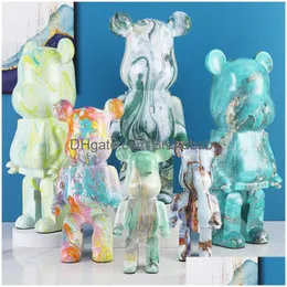 Novelty Games 27Cm Resin Bearbricklys 400% Statue Violence Bear Scpture Figure Ornaments Home Decoration Accessories Living Room Drop Dhiss