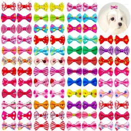 Dog Apparel 5pcs Mixed Color Hair Bow With Elastic Rubber Band Accessories For Cat Grooming Bows Pet Supplies