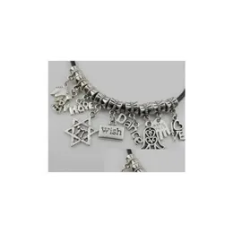 Charms 100 Teile/los Silber Überzogene Gemischte Buchstaben Große Loch Charms Anhänger Baumeln Perlen Für Armband Diy Schmuck Machen Erkenntnisse Drop lieferung Dhauz