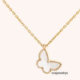 Designer Van Clover Bracelets Butterfly Necklace 18K Rose Rose Gold Necklace Van Luxury Brand Netclace Jewelry عالية الجودة لا تشوه