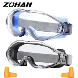 Eyewears Zohan 2st Safety Goggles Eye Protection Glasses Protective Eyewear Woodworking Cykling Skidglasögon med tydliga antifog -linser