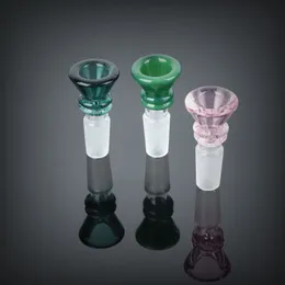 Cool Smoking Colorful Thick Glass Herb Tobacco Oil Rigs Wig Wag 14MM 18MM Male Interface Joint Waterpipe Hookah Bong Funnel Bowl DHL