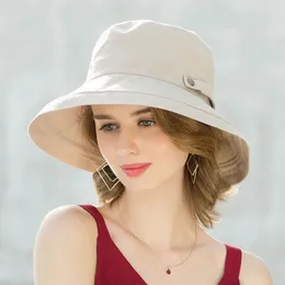 Lenços Enjoyfur verão algodão chapéus de sol para mulheres aba larga e balde respirável chapéus juventude moda bonés 231215