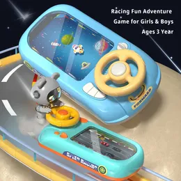 Musica per bambini Giocattoli sonori Simulazione Guida Volante Auto da corsa per bambini Astronave Grande avventura Console di gioco Ragazzi Ragazze Regali di Natale 231215