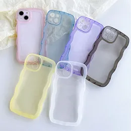 Candy Colors Clear Protect Falls for iPhone 15 14 13 12 11 Pro Max X Xs Max XR Mobiltelefon Skin TPU Backed Cover Protector Skin Case 100st